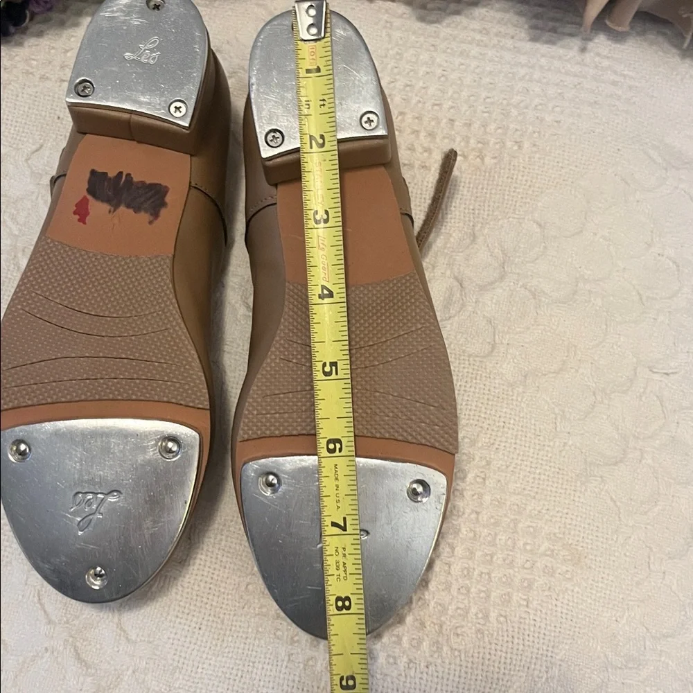 Classic Tan Kids Maryjane Hook & Loop Strap Vegan Leather Dance Tap Shoes
